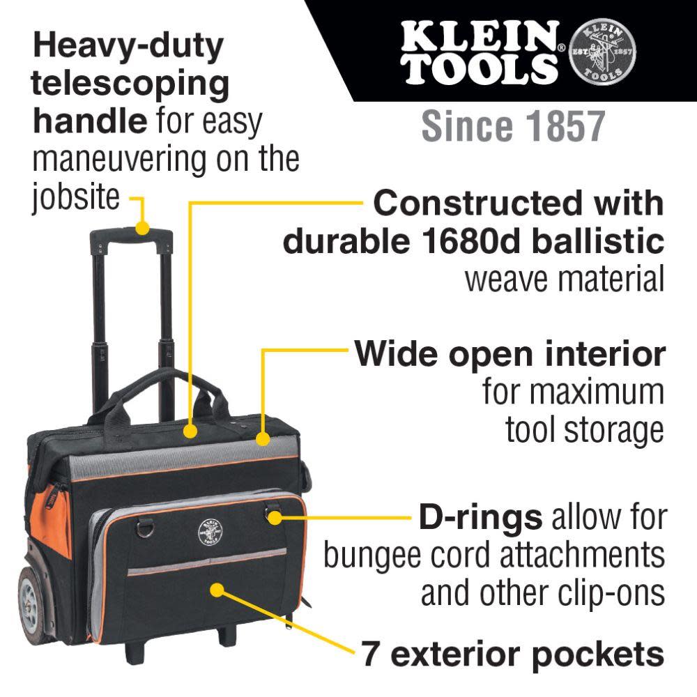 Klein Tools Tradesman Pro Rolling Tool Bag - Flockneti