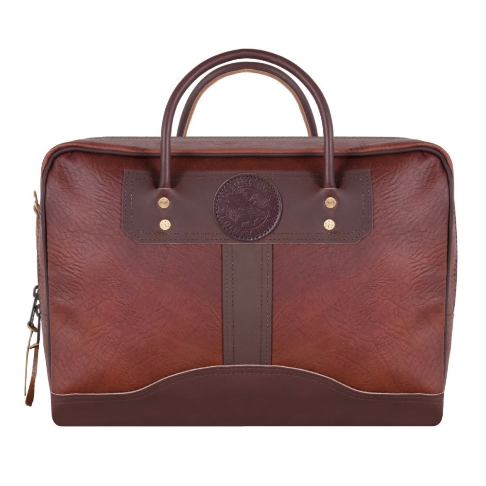 Duluth Pack 14 Liter Capacity Brown Traveler’s Medium Bison Leather Briefcase - Flockneti