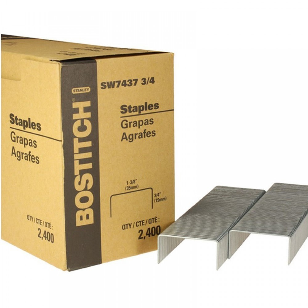 Bostitch 1-3/8 x 3/4 In. 2.4M Galvanized Carton Closing Staples – 2400/Box - Flockneti