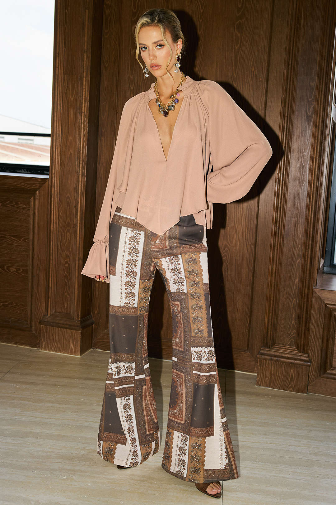 Bohemian Paisley Print Trousers - Flockneti