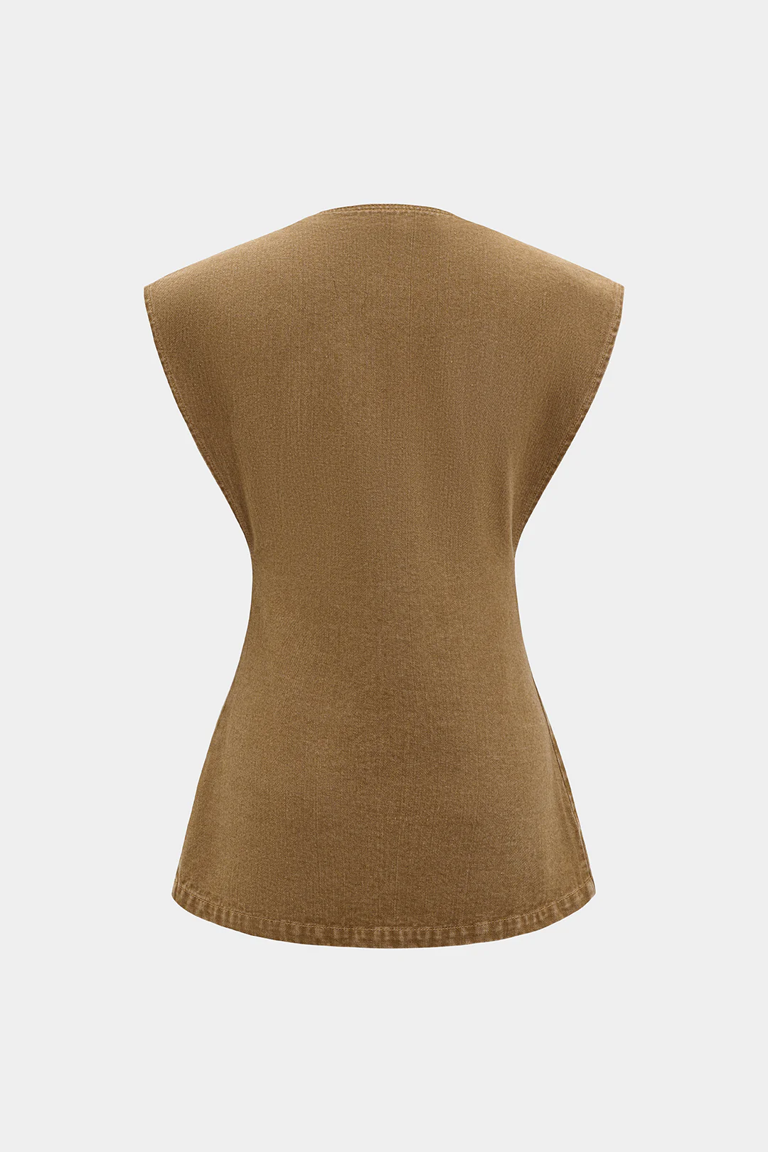 Denim V-Neck Pocket Vest - Flockneti