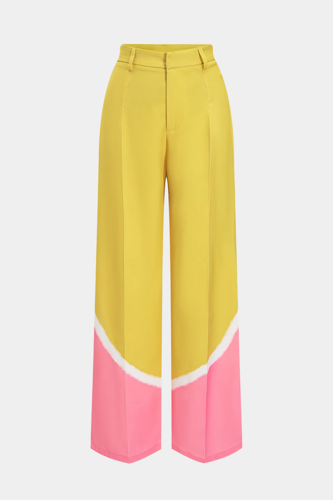 Contrast Wide Leg Trousers - Flockneti