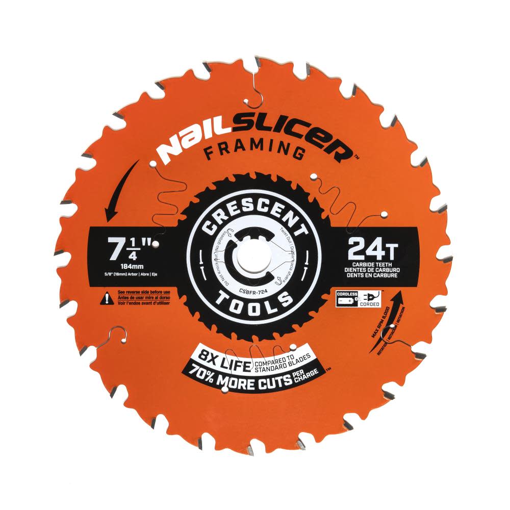 Crescent NailSlicer Framing Circular Saw Blade 7 1/4″ 24T - Flockneti