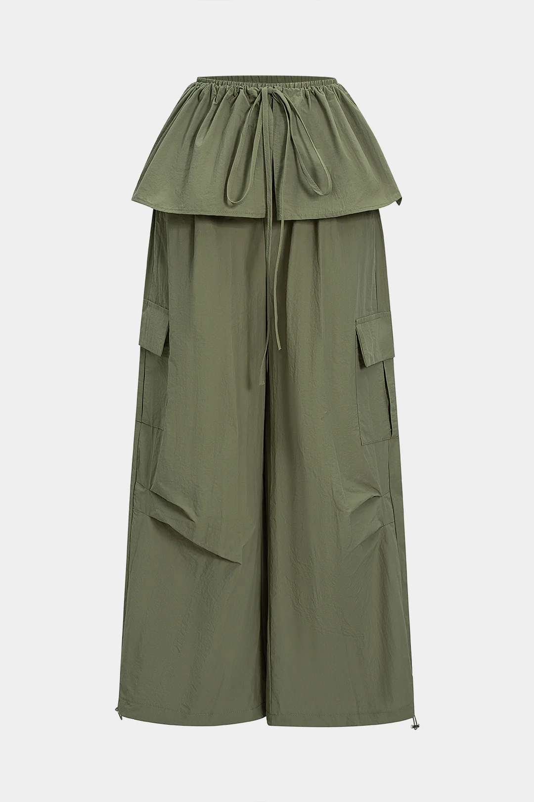 Ruched Drawstring Pocket Pants - Flockneti