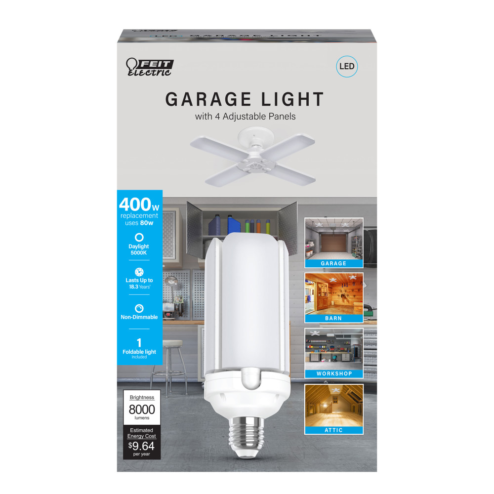 Feit Electric 8000 Lumens Foldable Panel Garage Light 1pk - Flockneti