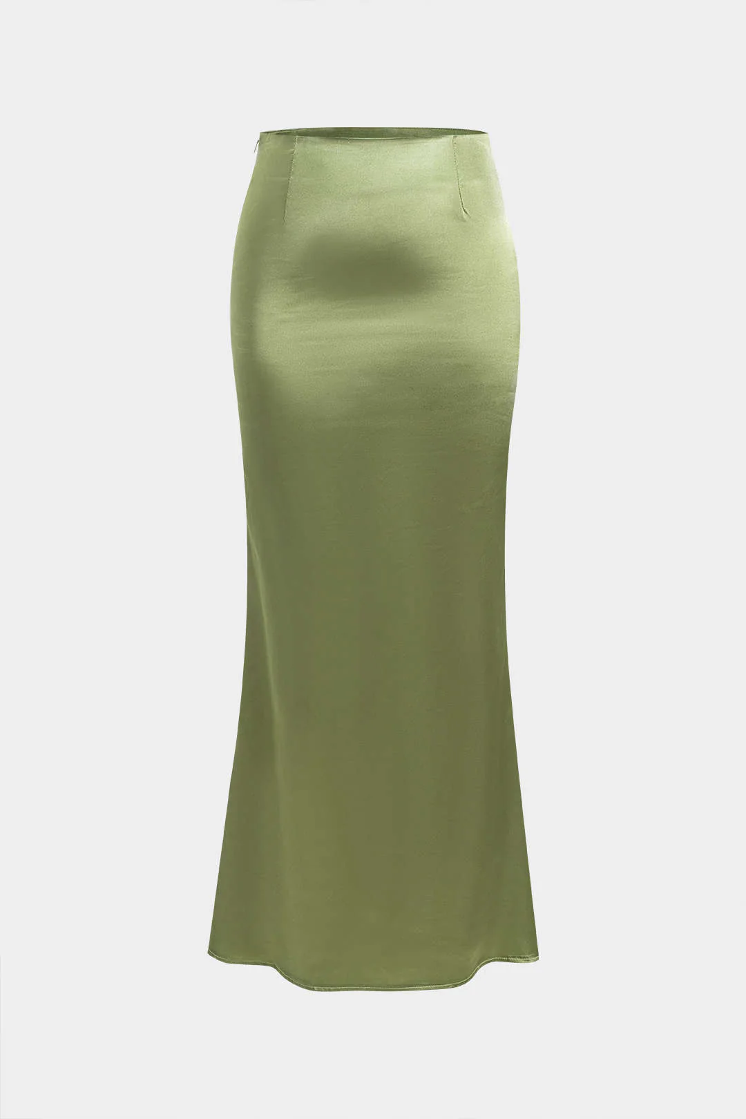 Solid Satin Zipper Skirt - Flockneti