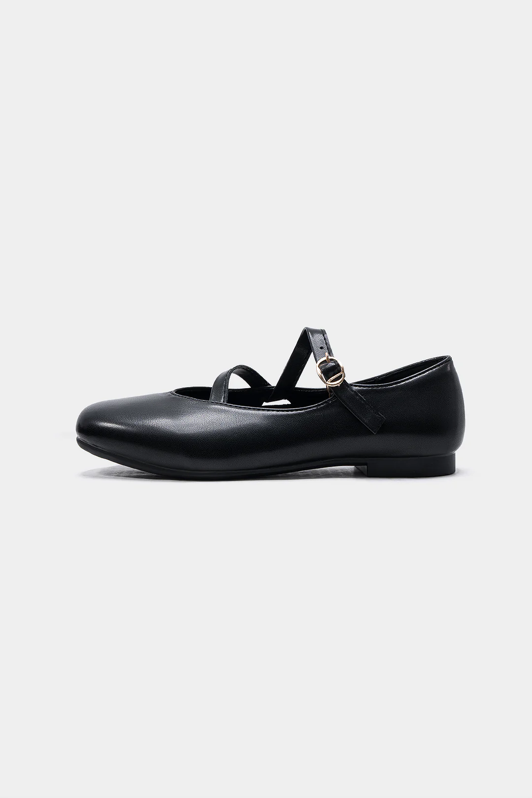 Leather Round Flats - Flockneti