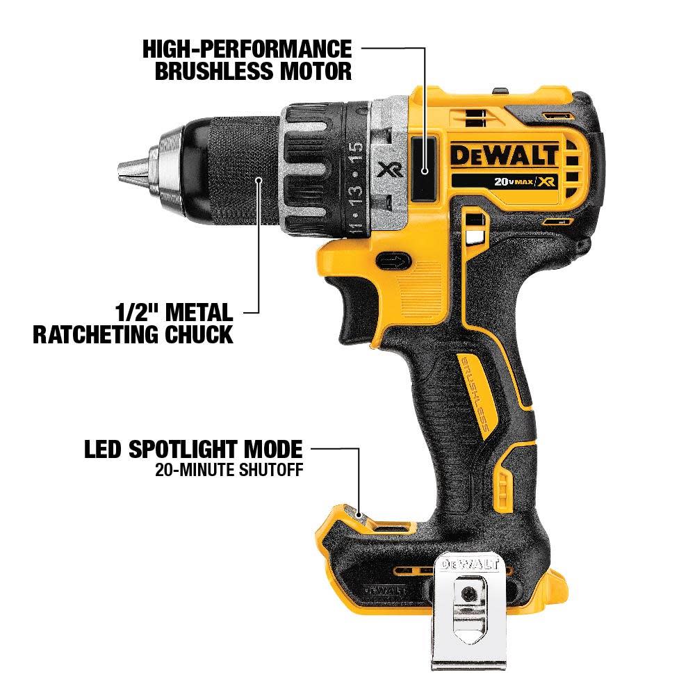DEWALT 20 V MAX XR Li-ion Compact Brushless Drill/Driver (Tool Only) - Flockneti