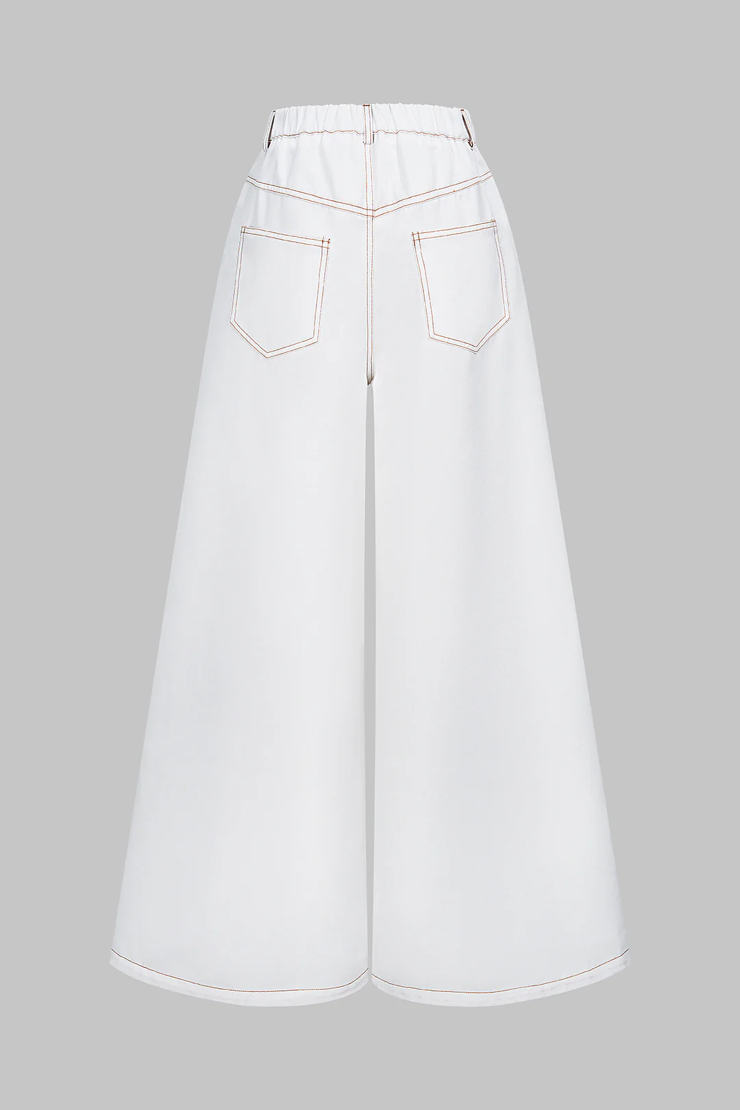 Denim Print Wide Leg Pants - Flockneti
