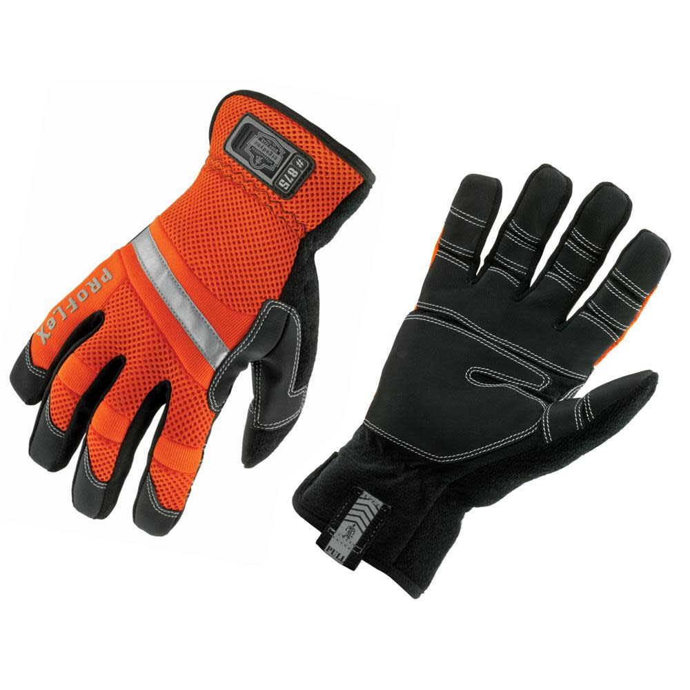 Ergodyne ProFlex 875 Hi-Vis Gauntlet Trades Gloves – Large - Flockneti