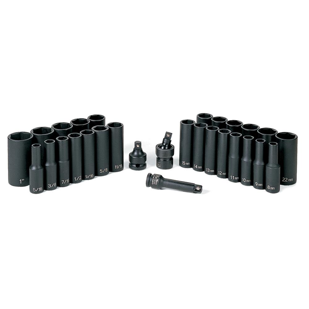 Grey Pneumatic 3/8″ Drive Deep Length Impact Set - Flockneti