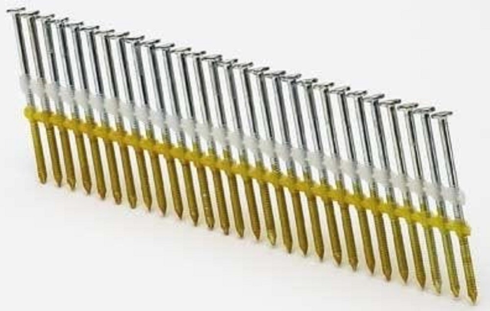 Duo Fast 1015203 3.25 X .131 Screw Diamond Round Head Strip Plastic Nail – 2500 Nails - Flockneti
