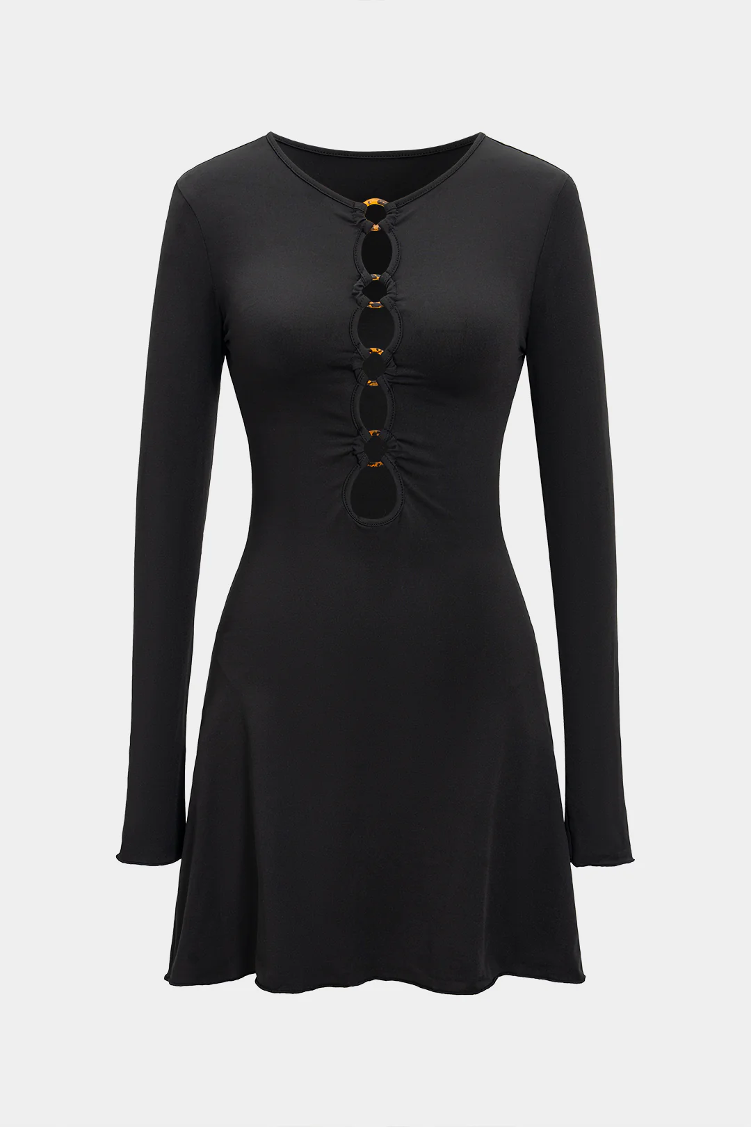 Long Sleeve Cut Out Mini Dress - Flockneti
