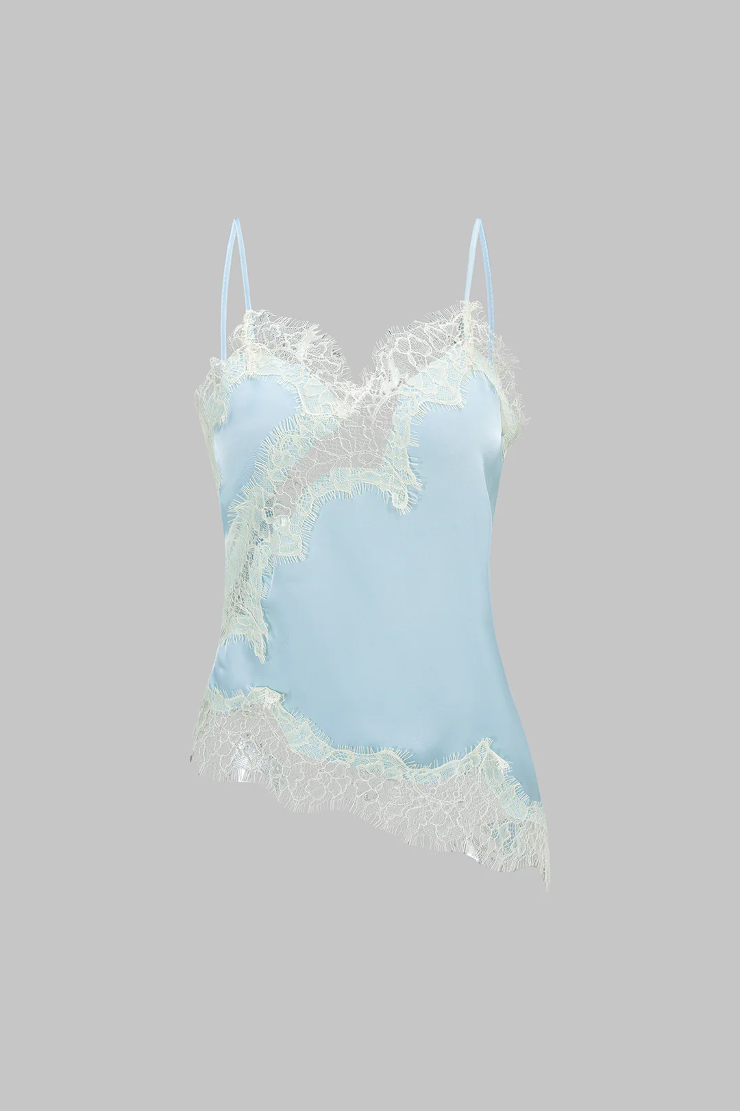 Patchwork Lace Asymmetrical Cami Top - Flockneti