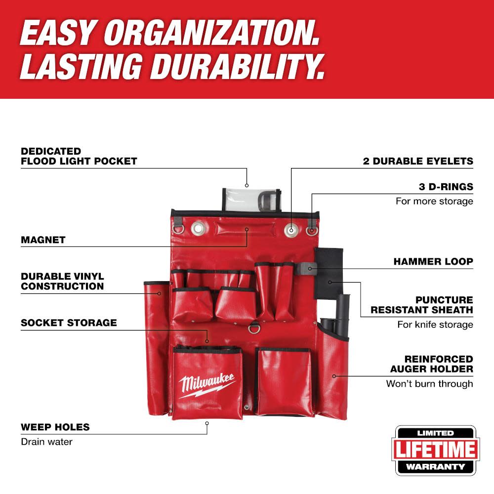 Milwaukee Lineman’s Compact Aerial Tool Apron - Flockneti