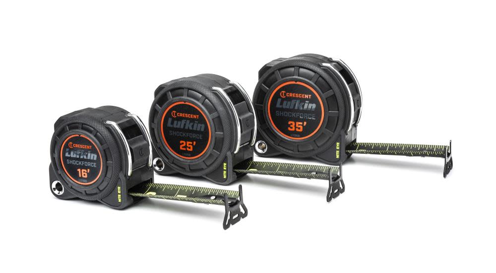 Crescent Lufkin Shockforce Nite Eye Tape Measure 16′ x 1-3/16″ L1116B - Flockneti