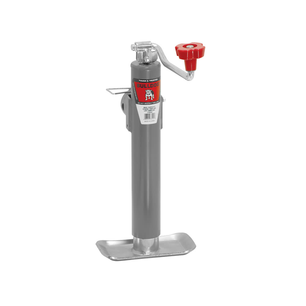 Reese Bulldog 10″ 5000 lbs Gray Steel Top Wind Round Jack Trailer - Flockneti