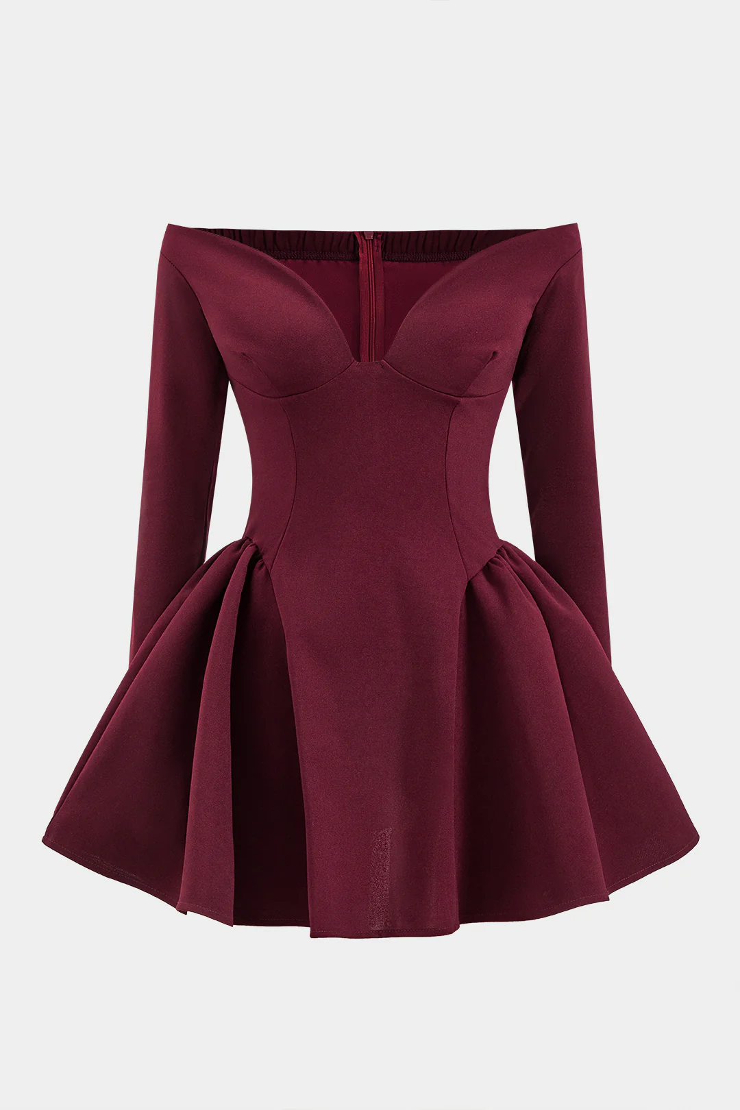 Off Shoulder Long Sleeve Mini Dress - Flockneti