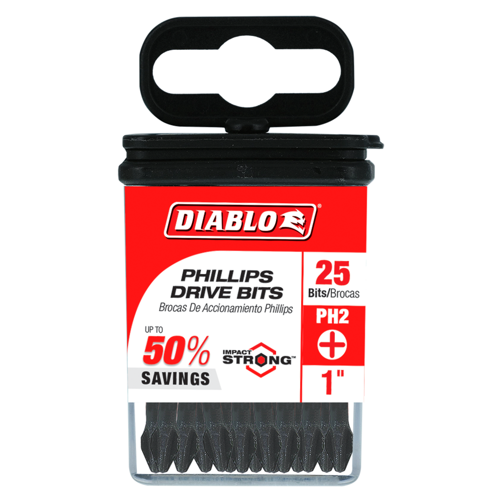 Diablo Tools 1″ #2 Phillips Drive Bits 25pk - Flockneti
