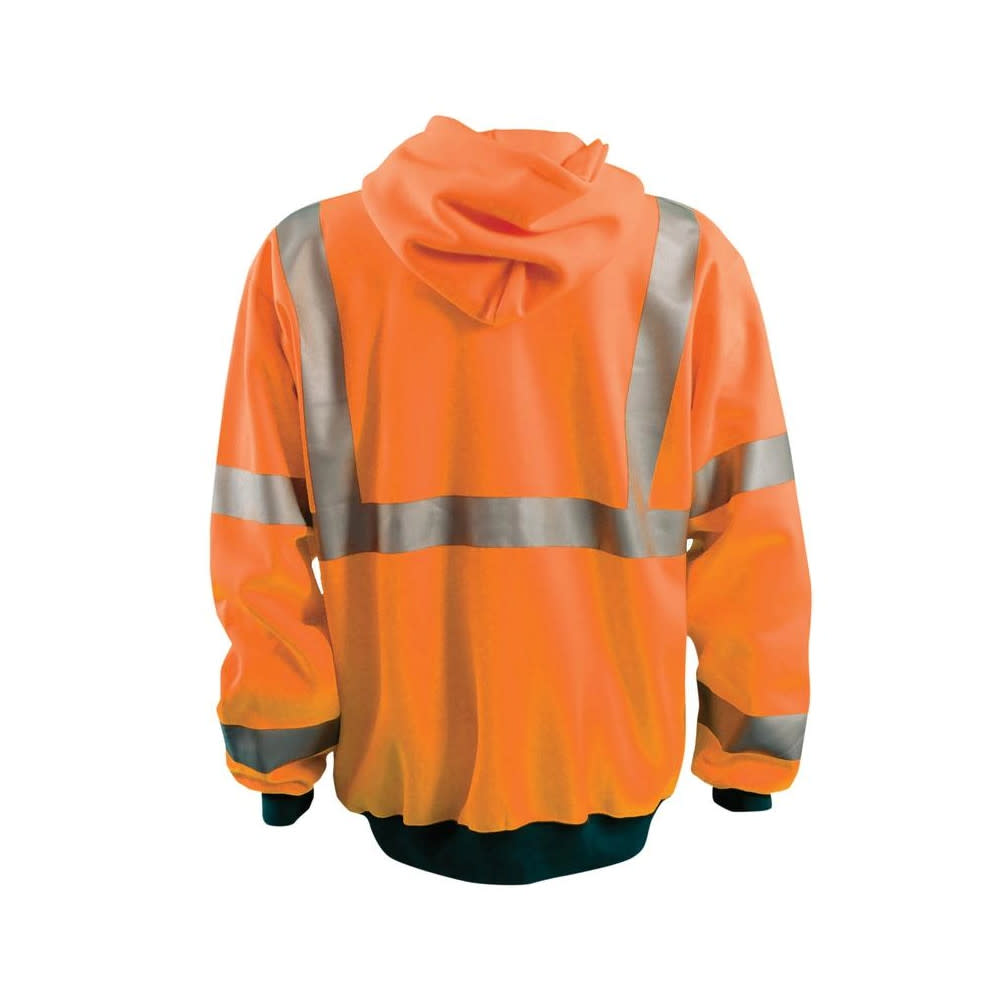 Occunomix Hi-Vis Orange 9oz Class 3 Full Zip Hoodie Sweatshirt 2X - Flockneti
