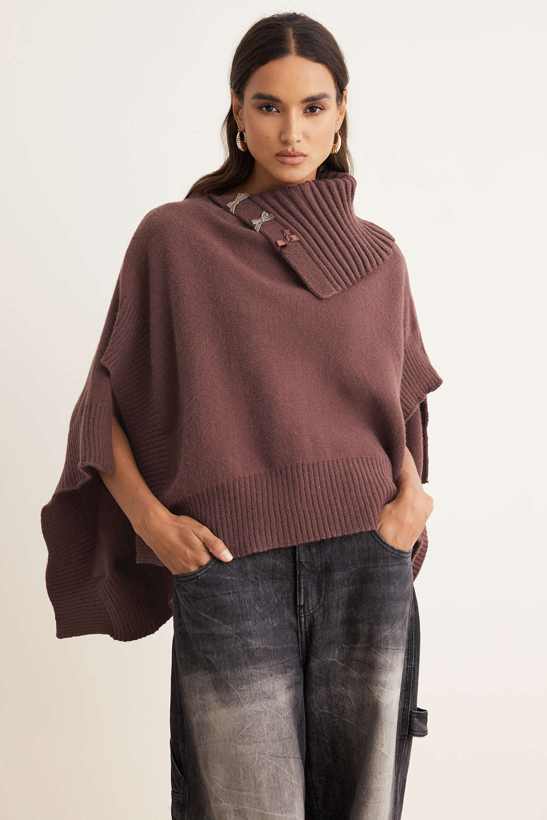 Knit Asymmetrical Irregular Long-Sleeve Top - Flockneti
