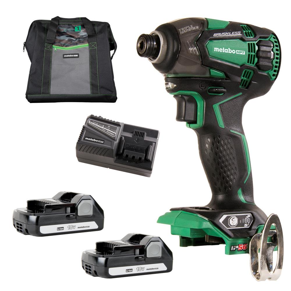 Metabo HPT 18V BL Triple Hammer Impact Driver Kit - Flockneti