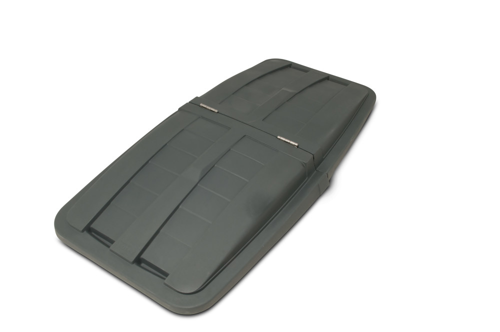 Toter 1 Cubic Yard Removable Split Lid for Tilt Trucks Gray - Flockneti