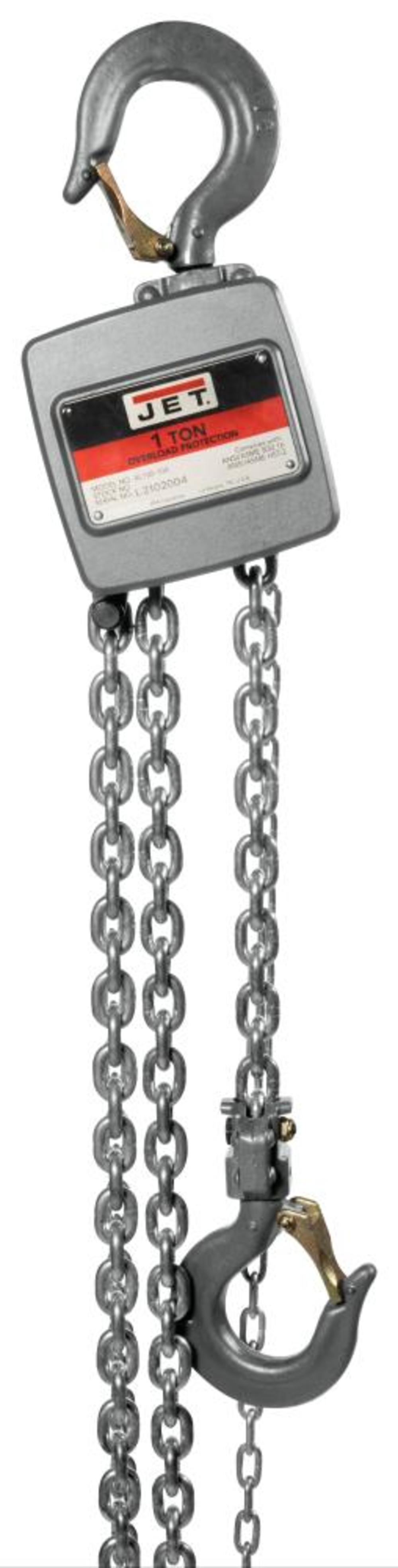 JET AL100-100-30 1 Ton Hand Chain Hoist with 30′ of Lift - Flockneti