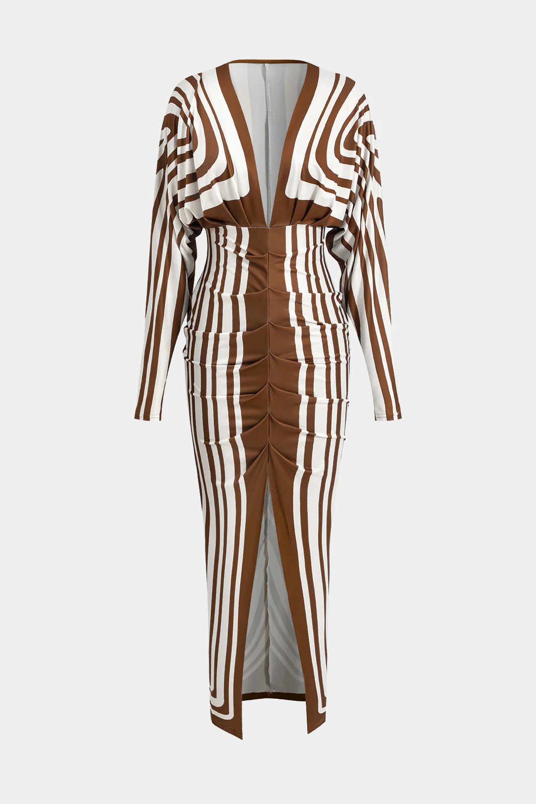 Geometric Print V-Neck Maxi Dress - Flockneti