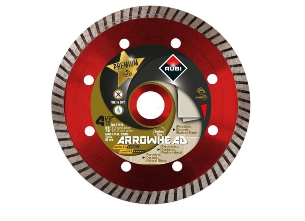 Rubi Tools Arrowhead 4-1/2 In. Premium Turbo Diamond Blade - Flockneti