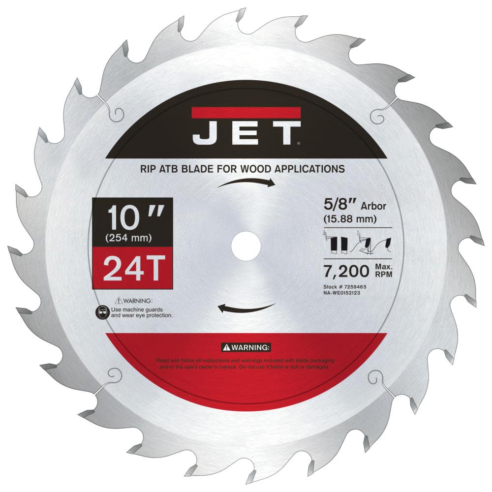 JET 1024 Rip Circular Saw Blade - Flockneti