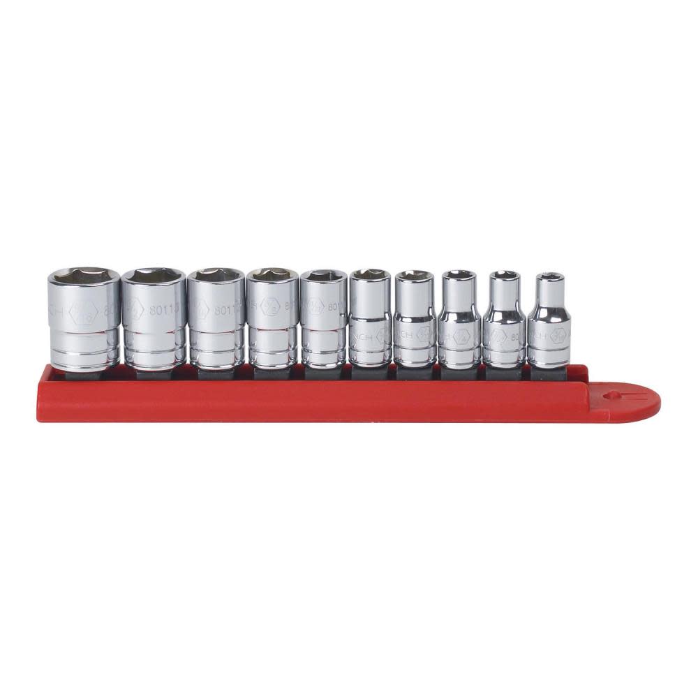 GEARWRENCH 10 Pc. 1/4″ Drive 6 Point Standard SAE Socket Set - Flockneti