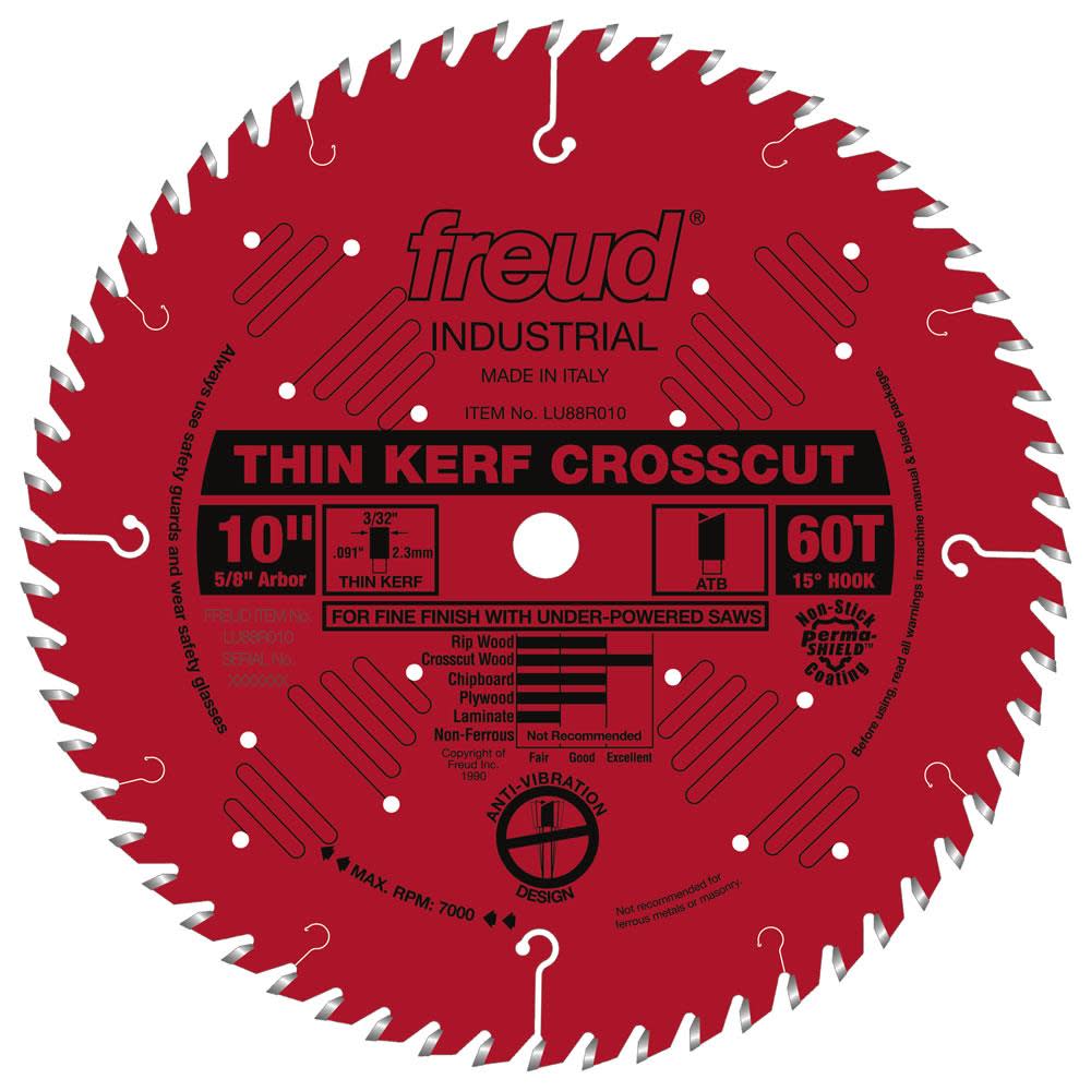 Freud 10″ Thin Kerf Fine Finish Crosscut with Perma-SHIELD Coating - Flockneti