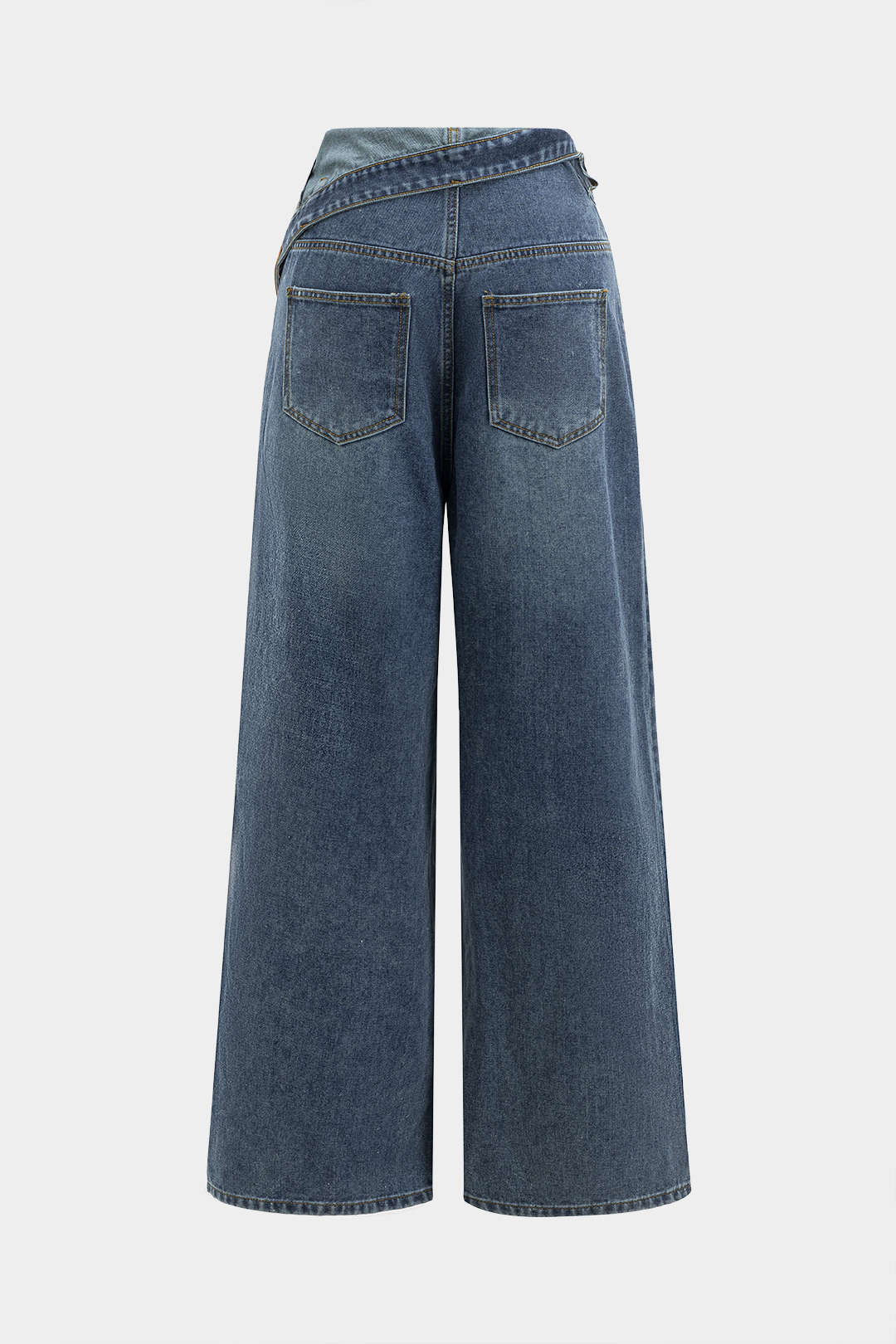 Denim Asymmetrical High Waist Jeans - Flockneti