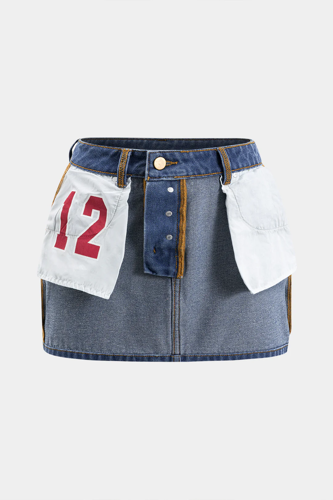 Plus Size Denim Pocket Skirt - Flockneti