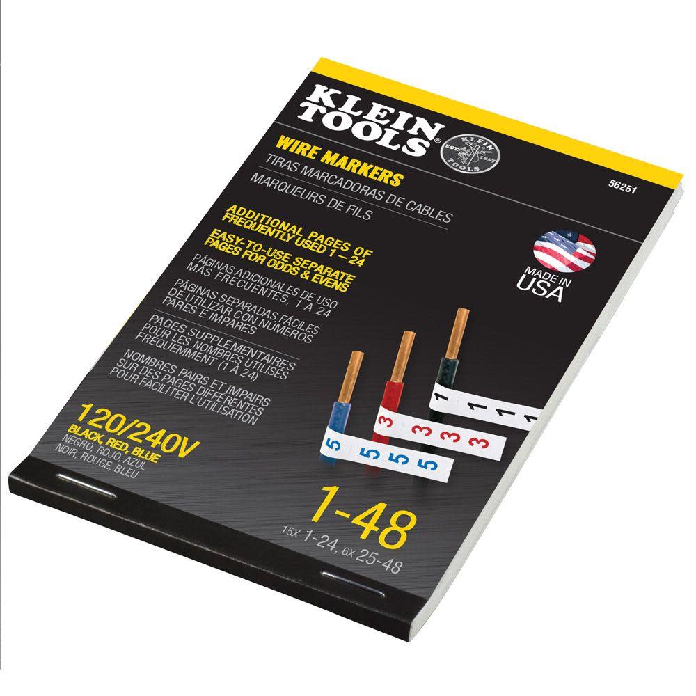 Klein Tools Wire Marker Book 120/240V 3 Phase - Flockneti