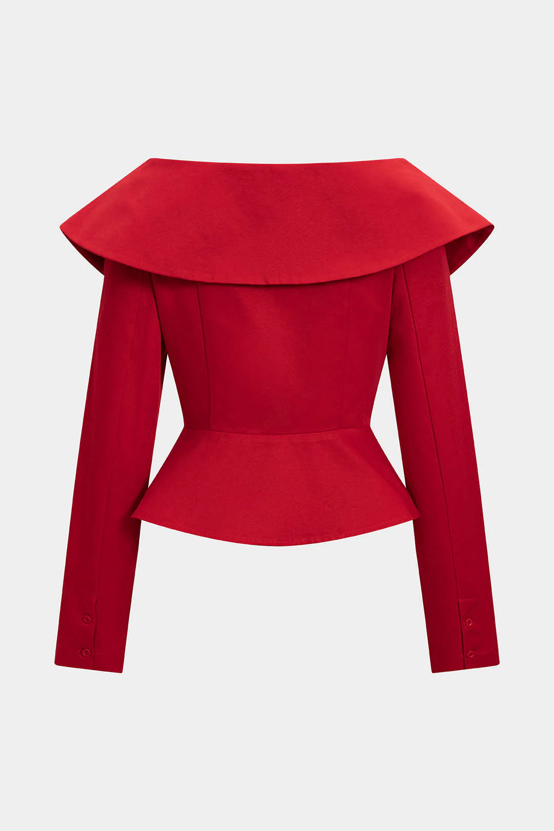 Asymmetrical Metallic Button Crossed Long-Sleeve Shirt - Flockneti