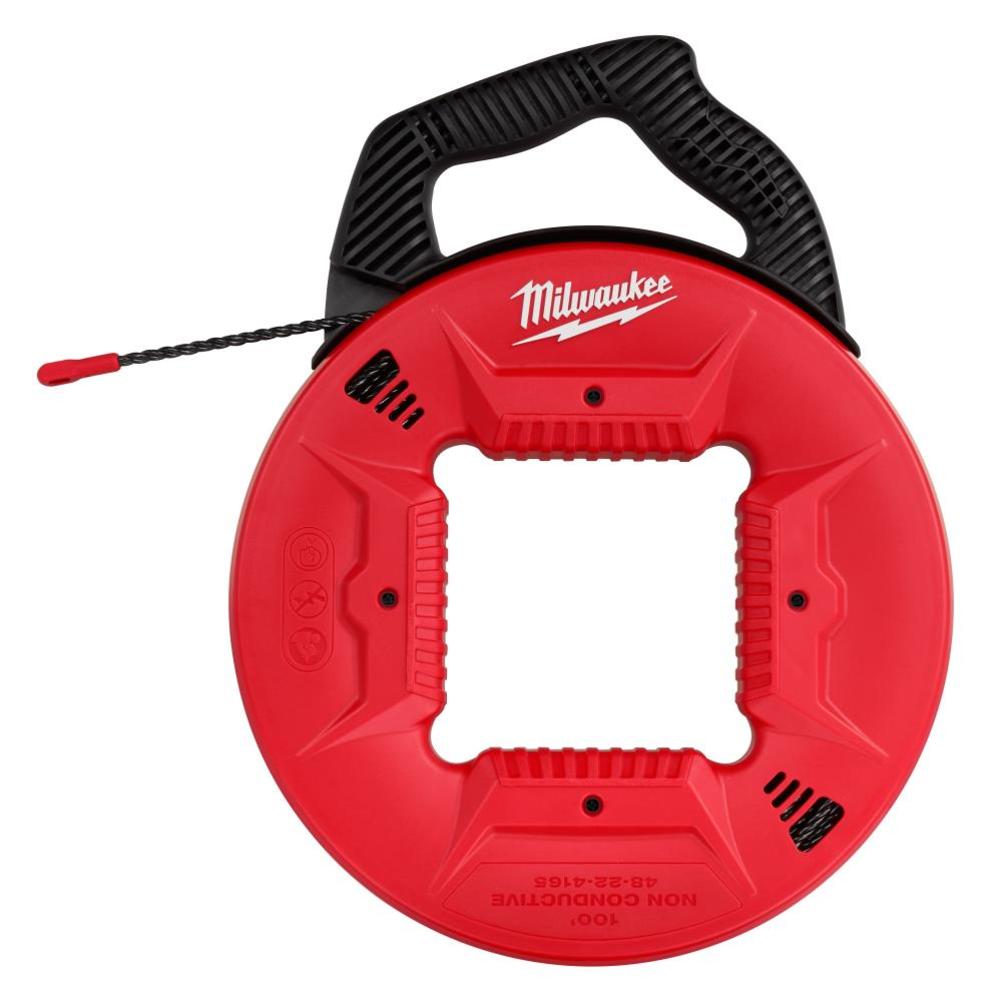 Milwaukee 100 Ft. Polyester Fish Tape with Non-Conductive Tip - Flockneti