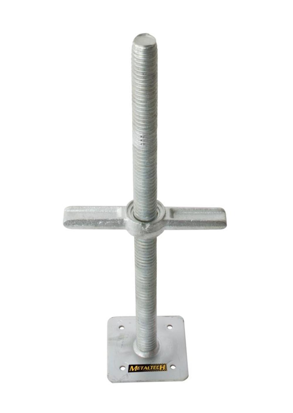 Metaltech 24-in Galvanized Leveling Jack with Plate (Solid) - Flockneti