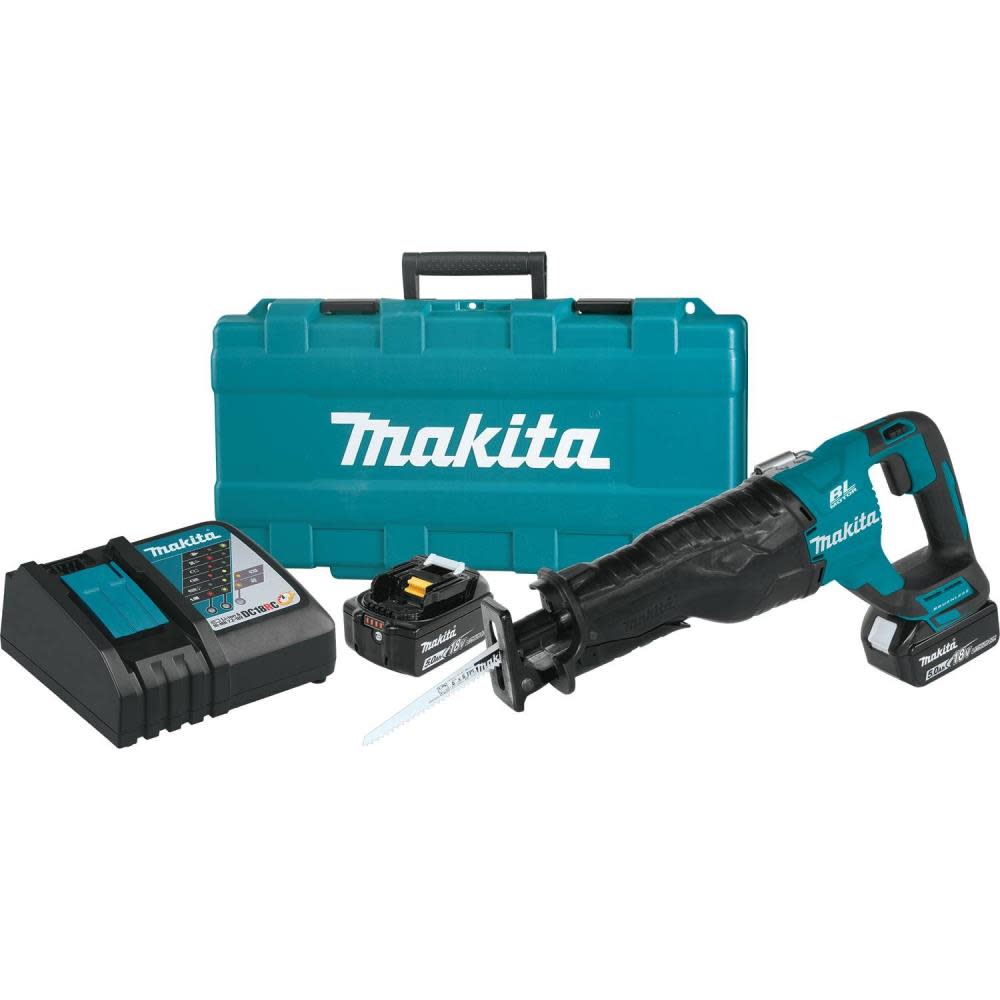 Makita 18V LXT Lithium-Ion Brushless Cordless Recipro Saw Kit (5.0Ah) - Flockneti