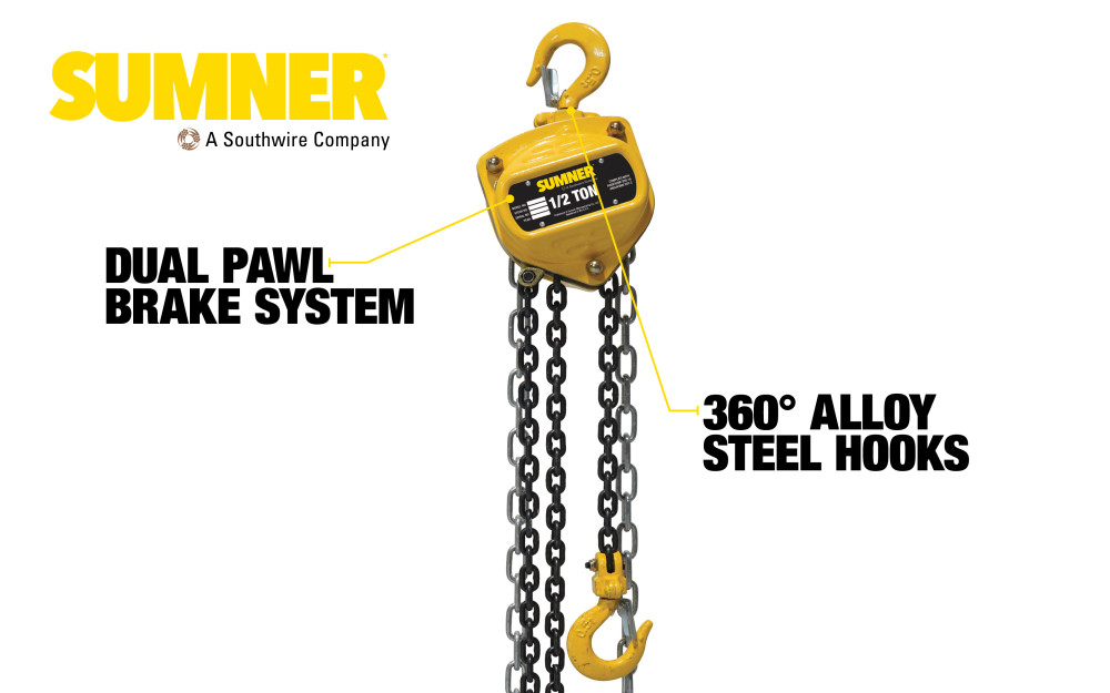 Sumner Chain Hoist 1/2 Ton with 10′ Chain Fall - Flockneti