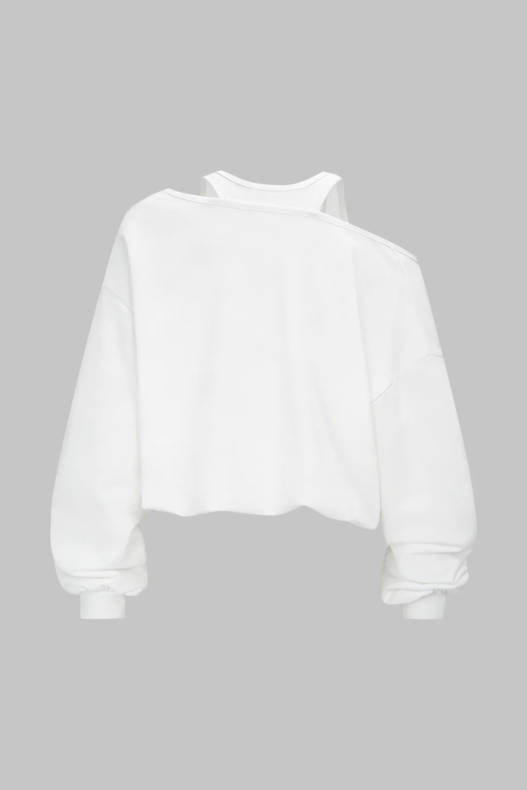 Round Neck One Shoulder Sweatshirt - Flockneti