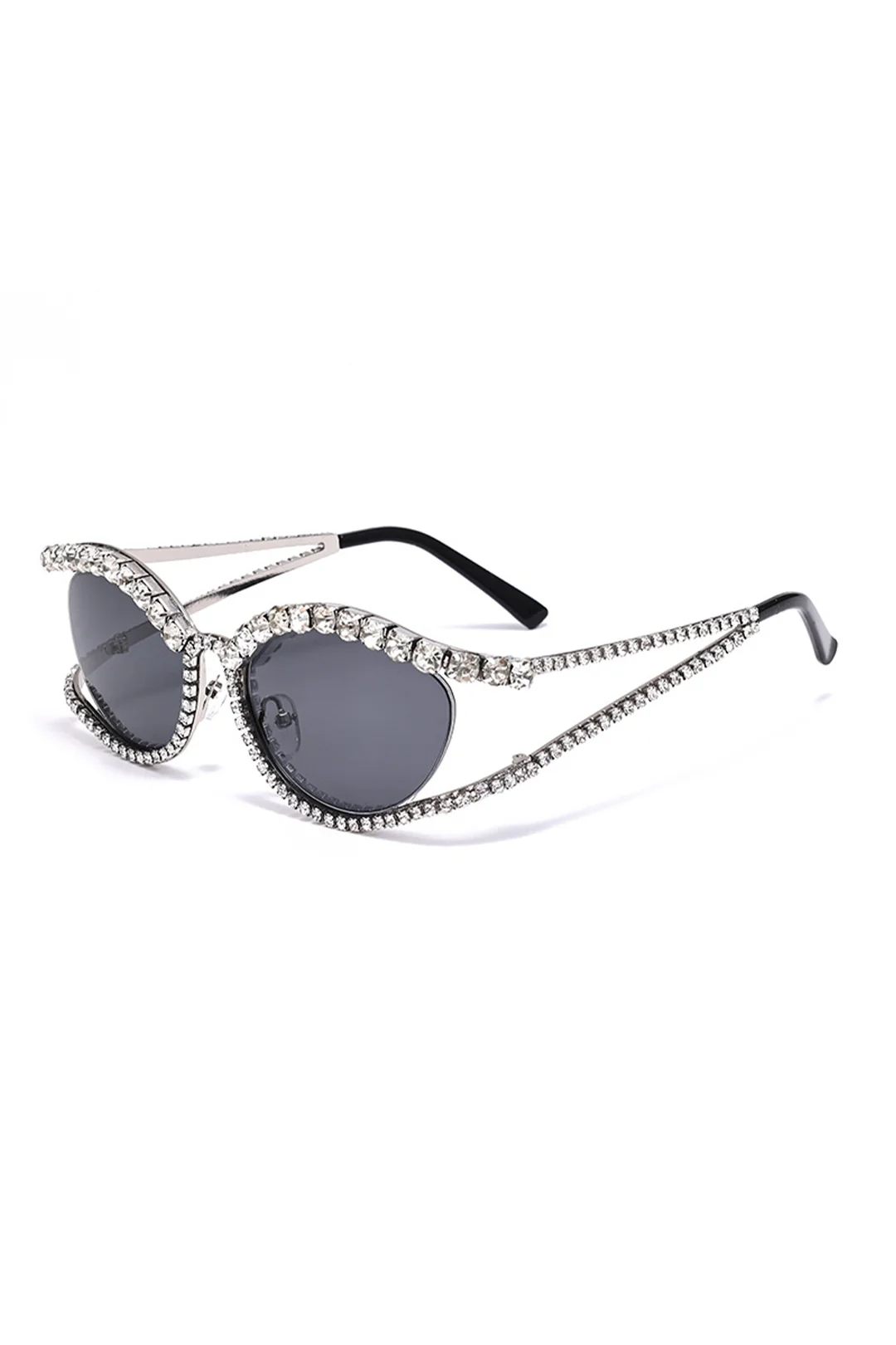 Cat-Eye Rhinestones Sunglasses - Flockneti