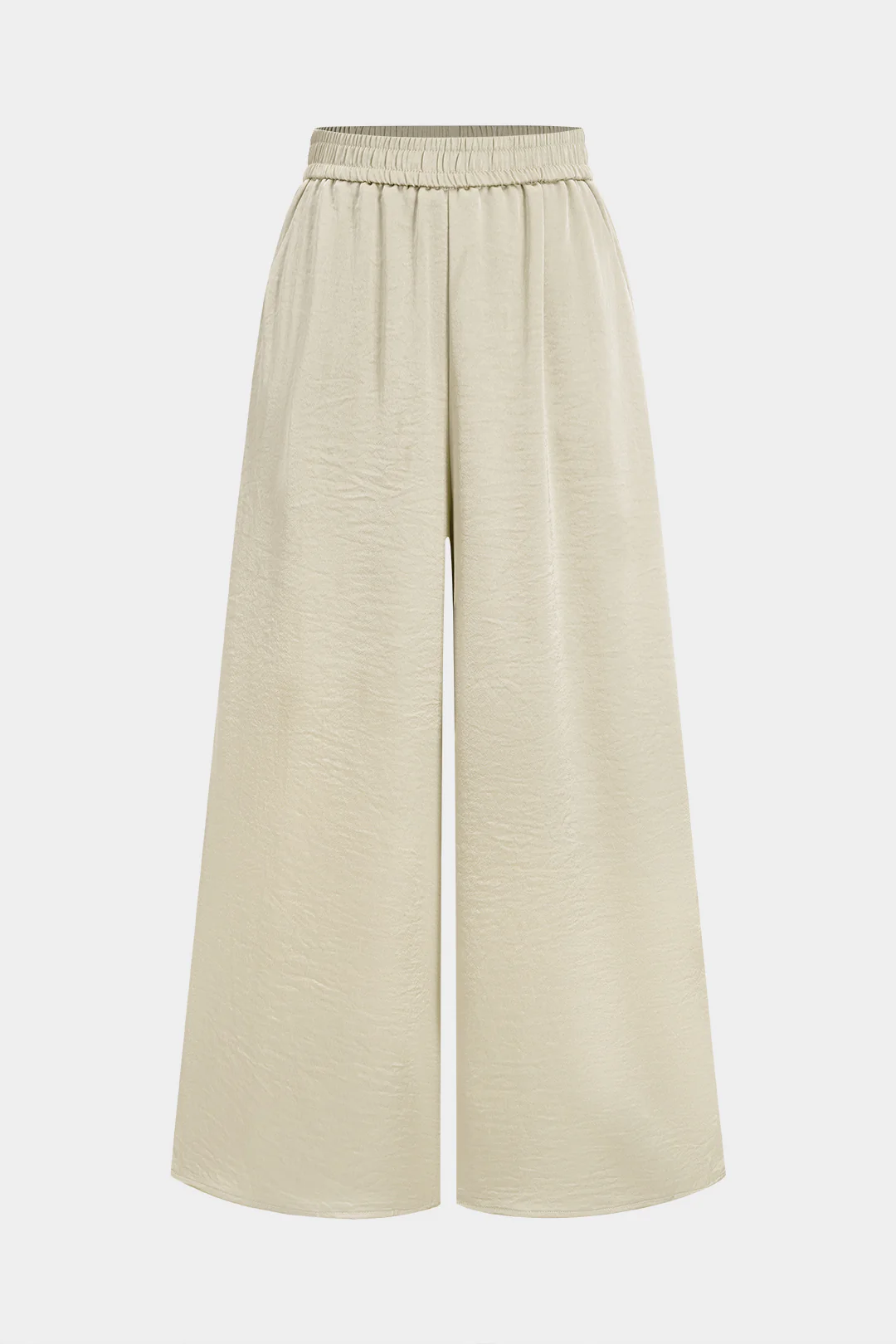 Satin High Waist Wide Leg Trousers - Flockneti