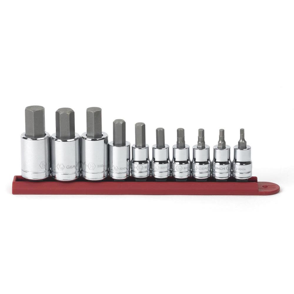 GEARWRENCH Hex Bit Socket Set 10 Pc. 3/8 In. & 1/2 In. Drive SAE - Flockneti