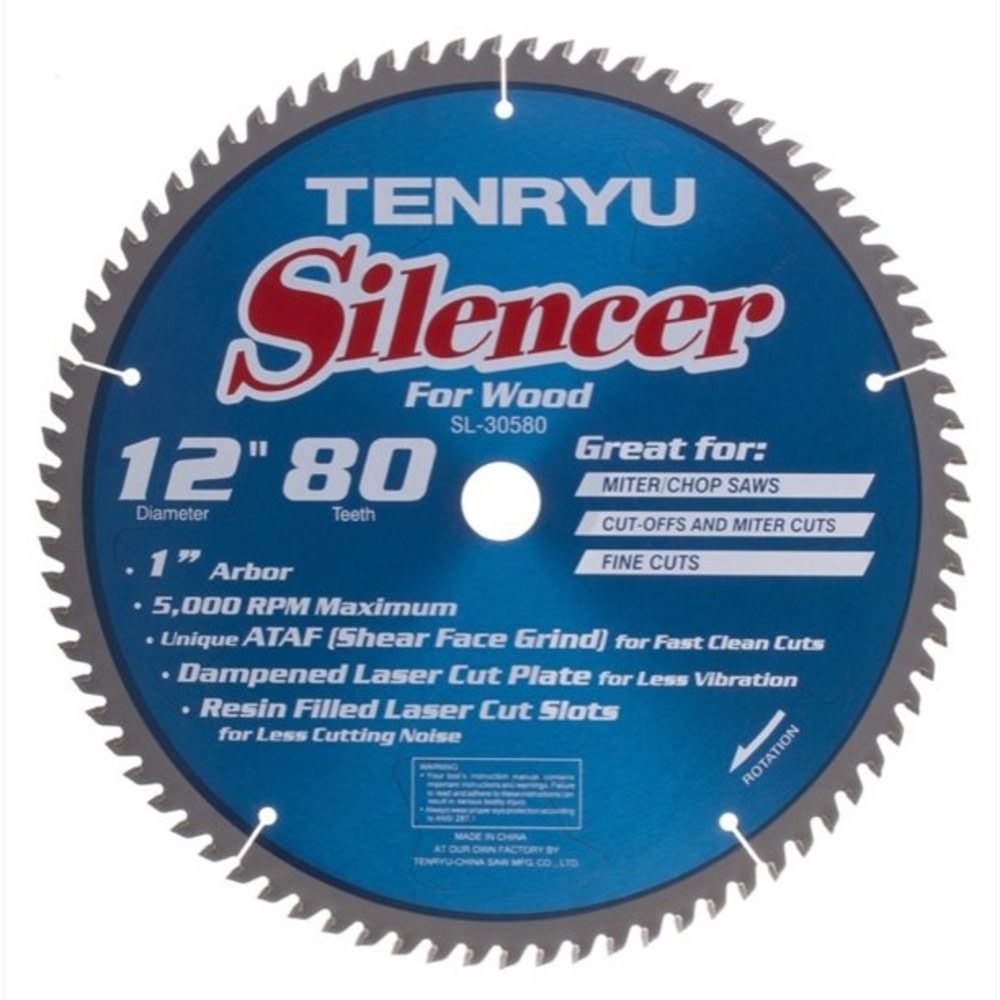 Tenryu 12″ X 80T Miter Saw Blade - Flockneti