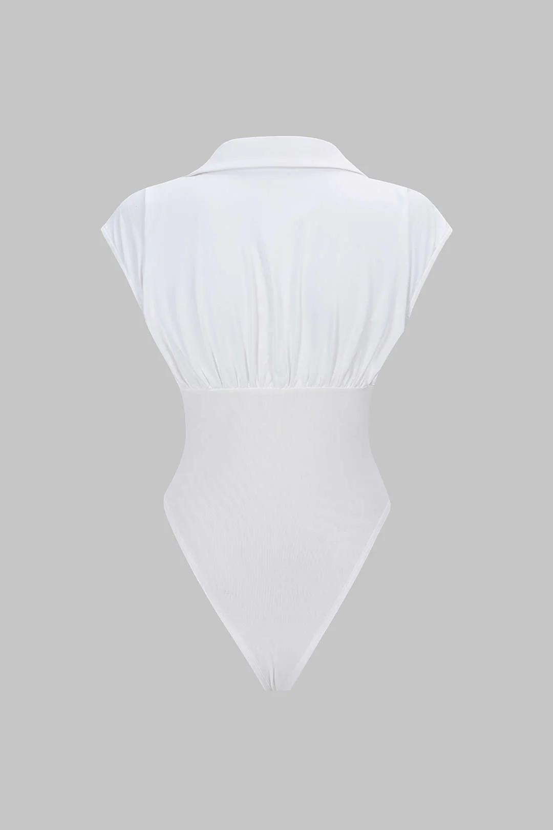 Solid Waist-Cinching Short Sleeve Bodysuit - Flockneti