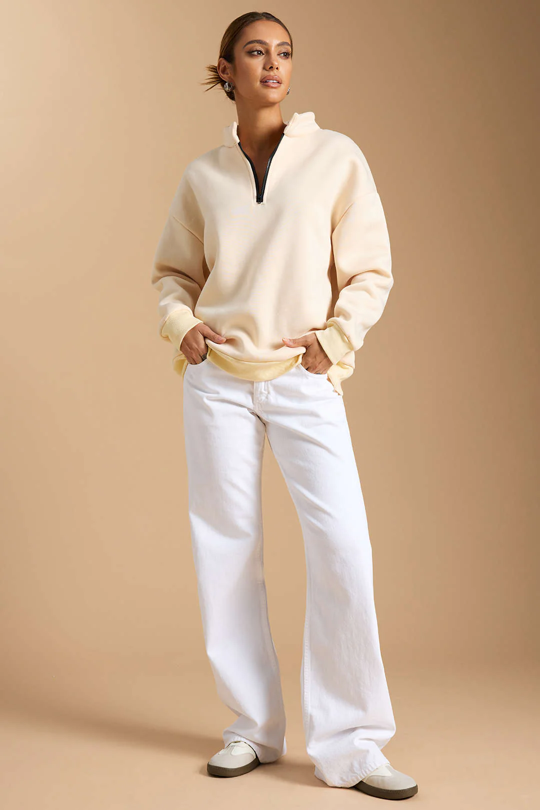 Zipper Long Sleeve Sweatshirt - Flockneti