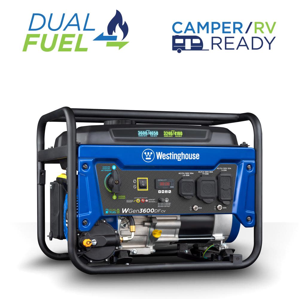 Westinghouse Outdoor Power Dual Fuel Portable Generator with CO Sensor - Flockneti