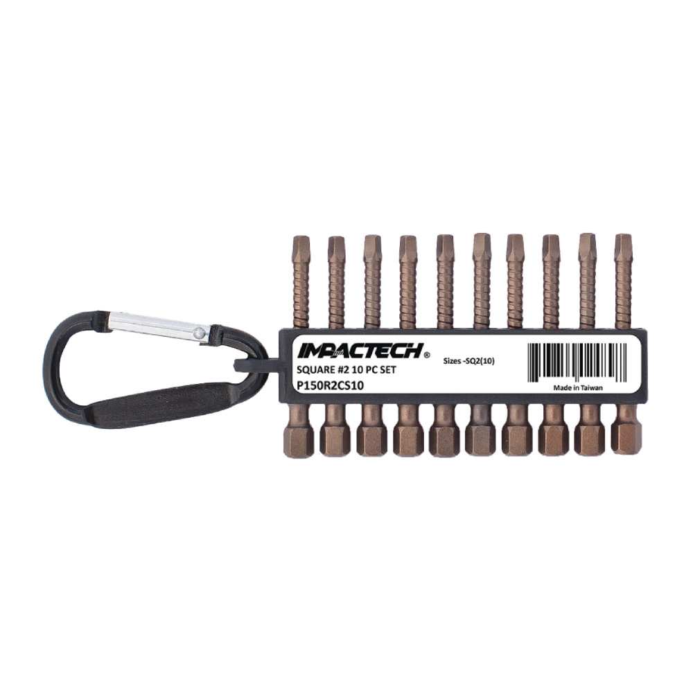 Vega Impactech #2 x 2″ Square Driver Bits Set 10pcs - Flockneti
